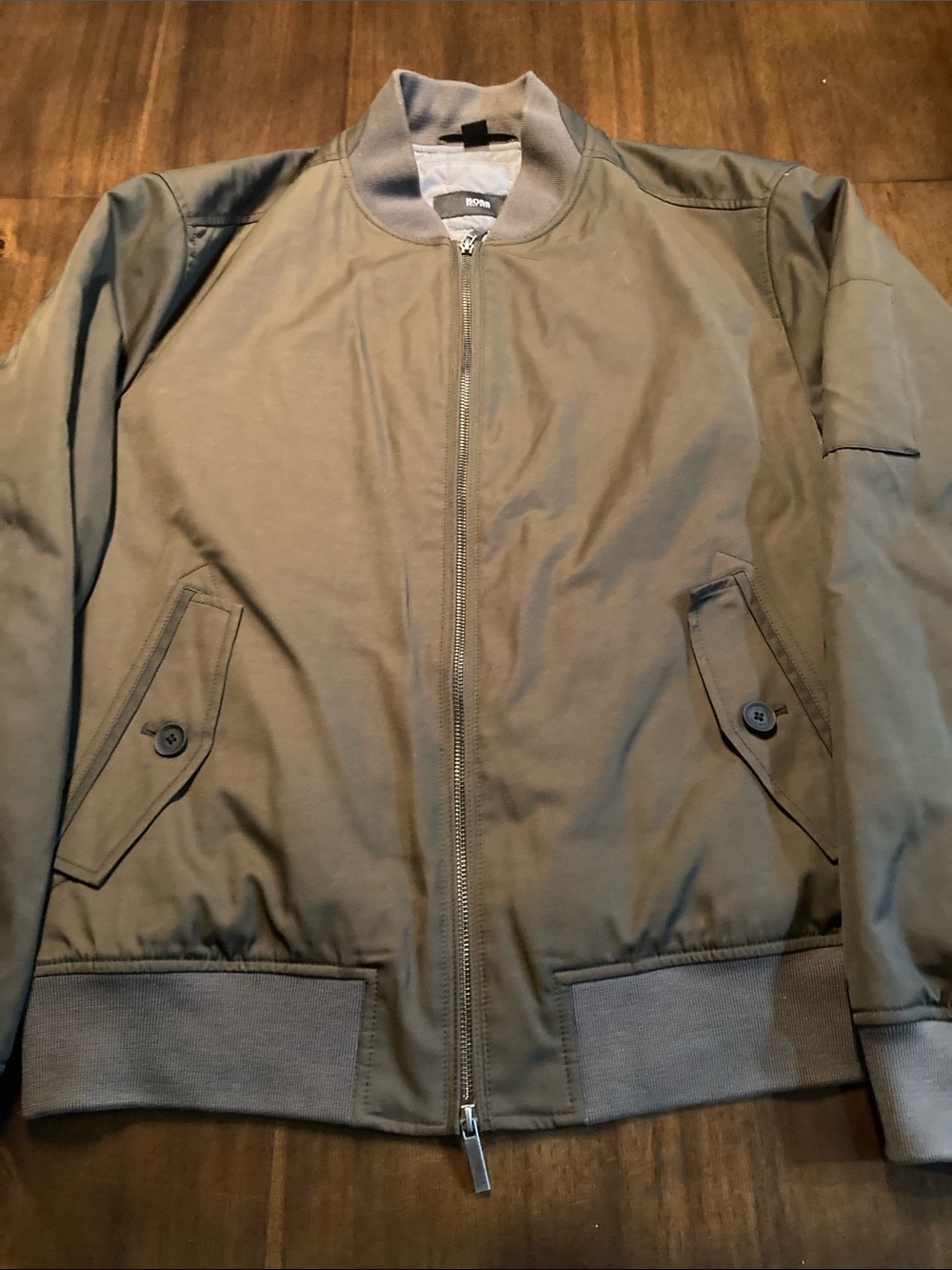Hugo Boss Mens Olive Green Bomber Jacket